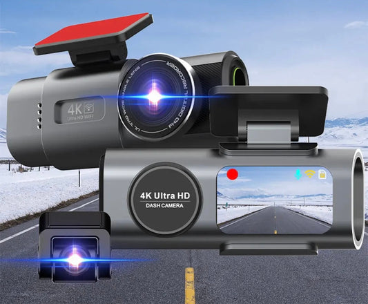 🎥 Dashcam 4K Ultra HD con Doppia Telecamera | Visione Notturna, Wi-Fi, G-Sensor