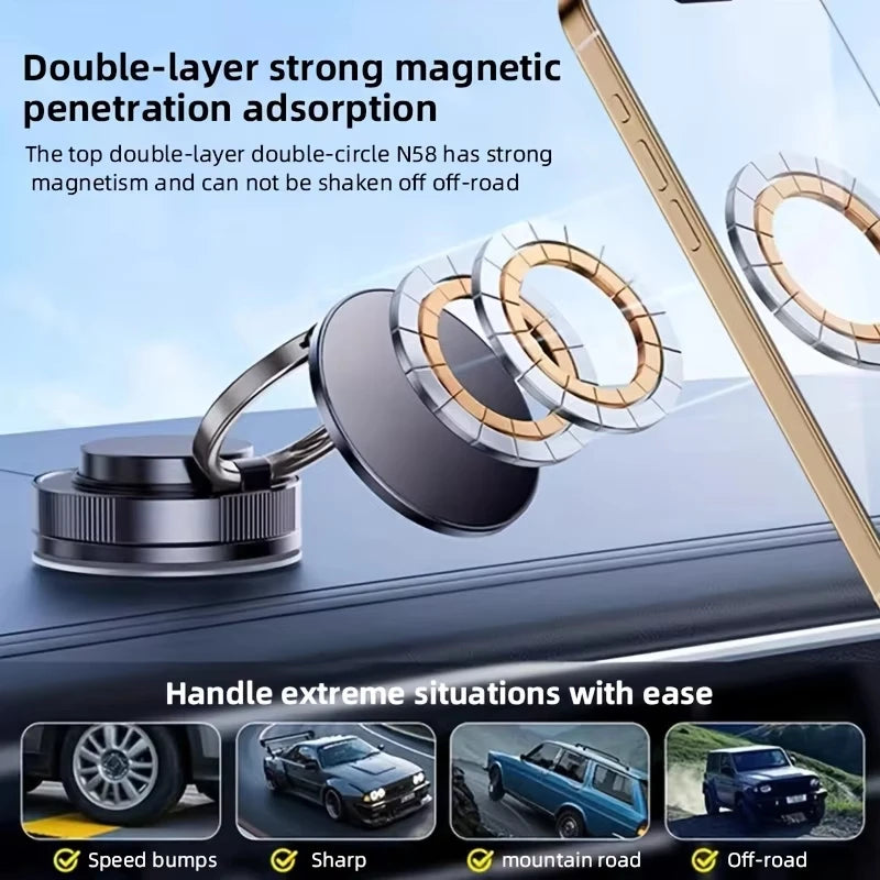 Supporto Magnetico 360° per Smartphone con Ventosa Ultra-Stabile