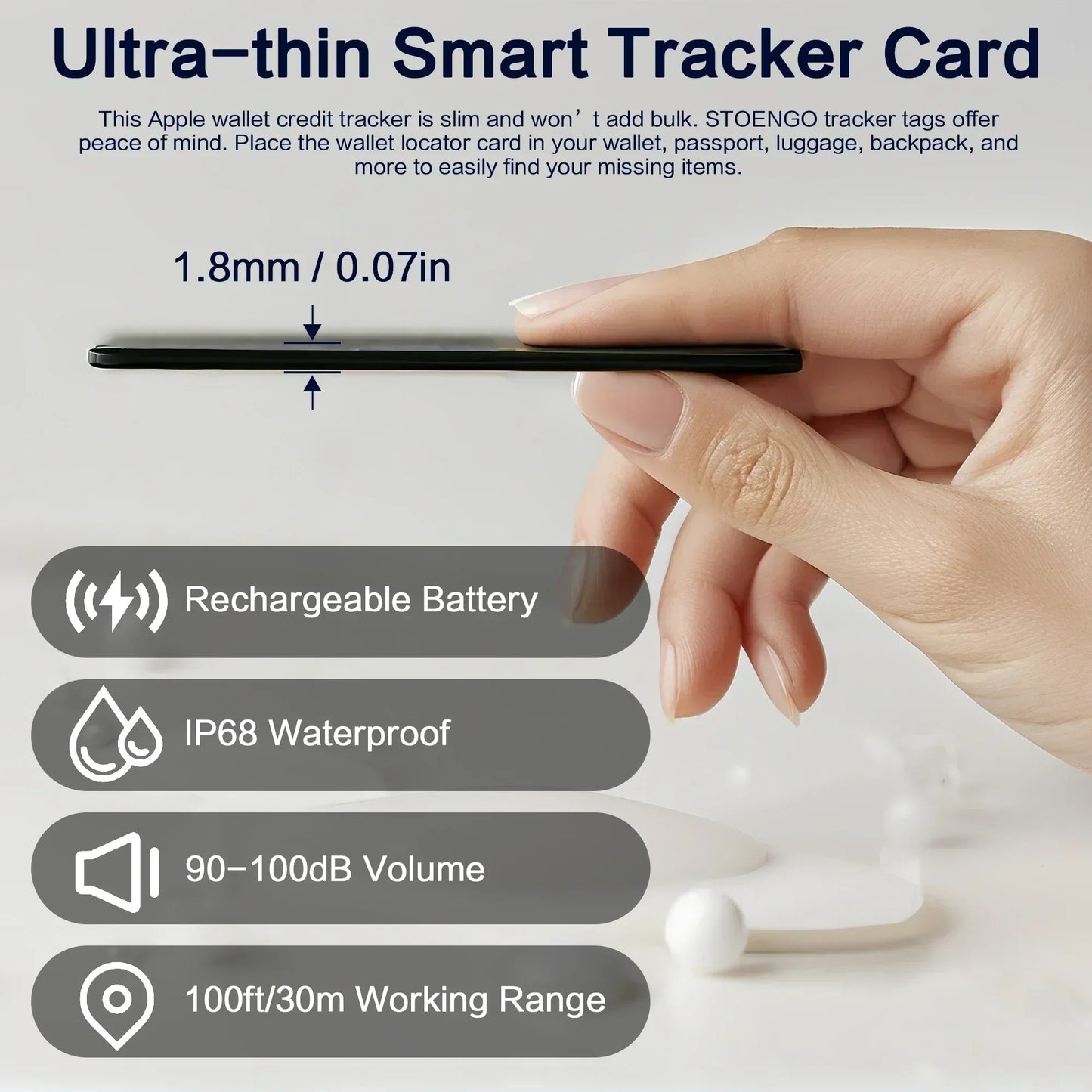 🕵️‍♂️Smart Tracker Ultra Sottile con Bluetooth per Portafogli e Oggetti Personali