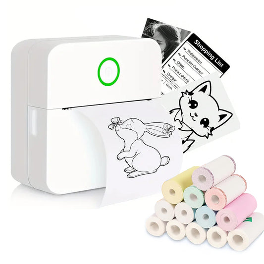 🖨️ Mini Stampante Termica Portatile – Stampa Ovunque, Senza Inchiostro!