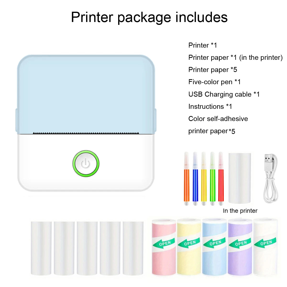 🖨️ Mini Stampante Termica Portatile – Stampa Ovunque, Senza Inchiostro!