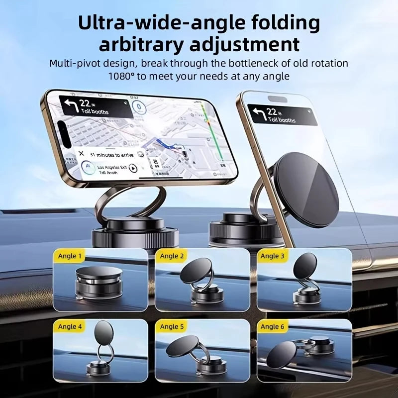 Supporto Magnetico 360° per Smartphone con Ventosa Ultra-Stabile