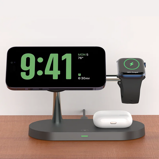3 in 1 – Stazione di Ricarica Wireless Magnetica per iPhone, Apple Watch e AirPods